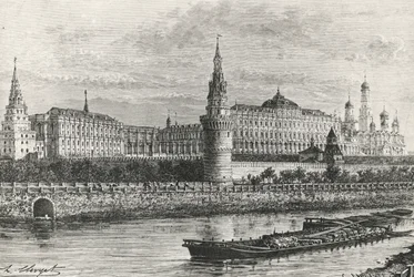 Kreml in Moskau, Russland, Gravur aus Freies Russland