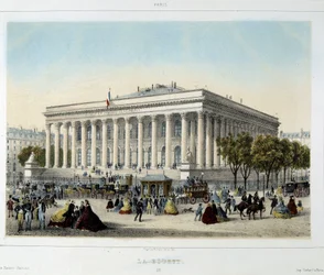 Die Pariser Börse - Lithografie