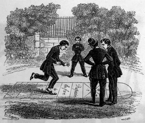 La grande marelle. Gravur in „Le journal de la jeunesse“
