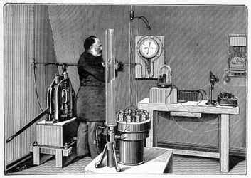 Labor im Westpfeiler des Eiffelturms - Gravur