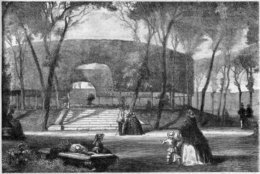 Der Park von Sceaux im Frühling - Kupferstich in „Le Journal Illustré“