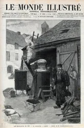 Die Hausbrenner - die Destillation zu Hause in Paris im Jahr 1895 - Gravur in „Le Monde Illustré“ Nr. 1993 von 1895