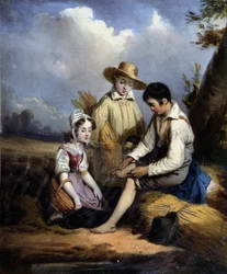 Die kleinen Schnitter (einer am Fuß verletzt), ca. 1840