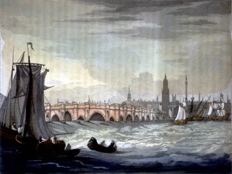 London Bridge und Southwark Cathedral, England.