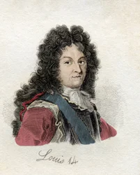Ludwig XIV. (Louis Dieudonné 1638-1715), König von Frankreich und Navarra. Aus dem Buch „Crabbs Historical Dictionary“, veröffentlicht 1825
