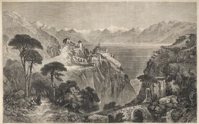 Madonna del Sasso, Schweiz - Das Kloster Unserer Lieben Frau von Sasso - in der Nähe von Locarno am Lago Maggiore - Kanton Tessin in der Schweiz - 1861