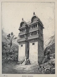 Hindu-Haus - Gravur von 1889 in „Histoire de l