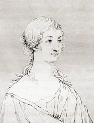 Marie-Madeleine Pioche de La Vergne, Gräfin von La Fayette, c. 1634 – 1693, aus der Historischen Galerie der Porträts und Gemälde, veröffentlicht 1808