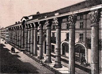 Mailand, Italien: Blick auf die Kolonnade von San Lorenzo. in „Die Welt illustriert 168 Ansichten“. Undatiert (spätes 19. Jahrhundert)