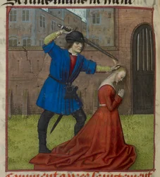 Miniatur von Virginius, der seine Tochter Virginia enthauptet aus 