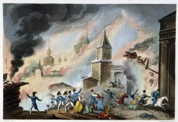 Moskauer Brand, Sep. 1812 - in „Napoleonic Wars“ von Sutherland, Duburg, London