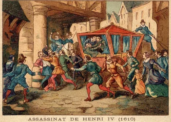 Mord an Heinrich IV. und Verhaftung von Ravaillac am 14. Mai 1610.