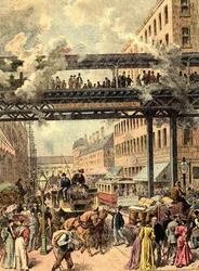 New Yorker Straße. In „Die Völker der Erde“ 1890.