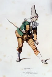 Nivelet in „Die Zufriedenen“ (von Odet de Turnèbe 1584), in „Das französische Theater im 16. und 17. Jahrhundert vor Molière“ von Edouard Fournier.