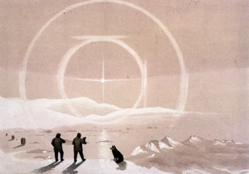 Nordlichter - in „The shores of the polar sea, an Arctic expedition narration“, von Dr. Edward Moos, Marcus Nard & Co, London