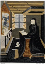 Oratorium der Königin Catherine de Medici (Caterina de Medici) (Königin im Gebet) - basierend auf Emaille aus dem 16. Jahrhundert, Cluny Museum