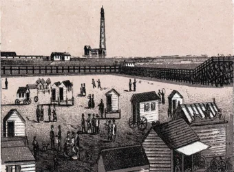 Ostende, Belgien: Blick auf die Ostbäder und den Hafen in „Die Welt illustriert 168 Ansichten“ (Ende des 19. Jahrhunderts)
