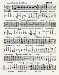 Seite der Partitur von Confitebor tibi domine Psalm gewidmet Palestrina von Costanzo Porta