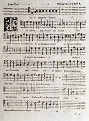 Seite der Partitur der Psalmen (op 16) von Ludovico Viadana