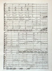 Seite der Partitur von Siegfried, Oper von Wagner