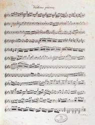 Seite der Partitur der Ouvertüre von Alruna von Louis Spohr