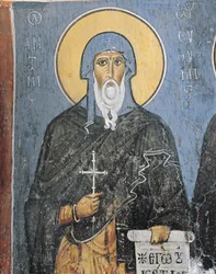 Gemälde des Heiligen Antonius, Panagia Ties Asinou Kirche, Nikitart, Zypern
