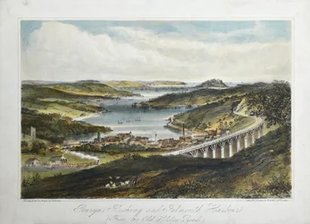 Penryn, Flushing und Falmouth Häfen (vom Old Helton Road), ca. 1860-80