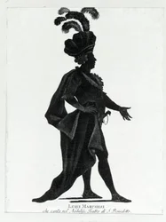 Auftritt des italienischen Kastraten Luigi Marchesi (1754 - 1829), auch bekannt als Marchesini, im Theater von San Benedetto.
