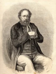 Pierre Joseph Proudhon (1809 - 1865). Französischer sozialistischer Theoretiker, Vorläufer des Anarchismus. Gravur von 1865. Bianchetti-Sammlung