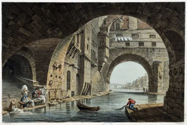 Pont de la Tournelle in Paris gesehen von J.C.Nattes, veröffentlicht von W.Miller in London-1806