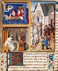 Papst Eugen III. starb 1153. Heiliger Bernhard von Clairvaux. Wappen von Jacques d