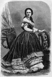 Porträt Maria Wyse Bonaparte genannt Madame Urbain Ratazzi (1833-1902). Gravur in „The Illustrious Universe“