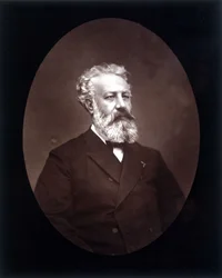 Porträtmedaillon von Jules Verne - in "Les Hommes d