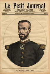 Porträt von Admiral Gervais (1837-1921), Oberbefehlshaber der Nordseeflotte. Gravur in „Le petit journal“ 5/09/1891. Selva-Sammlung