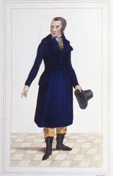 Porträt von Antoine Quentin Fouquier Tinville (1746 - 1795), französischer Magistrat und Politiker, Gravur von 1830