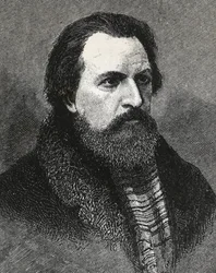 Porträt von Apollo Grigoryev (1822-1865) russischer Dichter und Kritiker - Apollo Grigoriev Dichter und Literaturkritiker und russischer Theatral