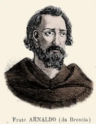 Porträt von Arnaud de Brescia (Arnaldo da Brescia) (1090 - 1155), italienischer politischer und religiöser Reformer