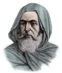 Porträt von Ben Mahi Ed Din Abd El Kader (Abd El-Kader) (1808 - 1883), ABDELKADER, Emir von Mascara, militärischer und religiöser Führer - Stich 1883