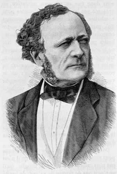 Porträt von Buffet. Gravur des späten 19. Jahrhunderts in „Histoire de France“ von H. Martin.