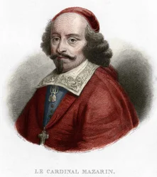 Porträt von Kardinal Jules Mazarin (Giulio Raimondo Mazzarino) (1602-1661). Gravur von 1854