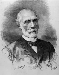 Porträt von Charles de Freycinet (1828 - 1923), Präsident des Ministerrats. Gravur aus dem 19. Jahrhundert.