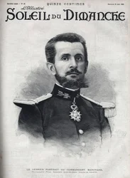 Porträt von Kommandant Jean Baptiste Marchand (1863-1934). Gravur in „Le sun-du-dimanche“, 25. Juni