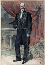Porträt von Graf Albert de Mun (1841-1914), ein französischer Politiker, Essayist und Militär, bei seinem Eintritt in die Académie Française am 10. März 1898.
