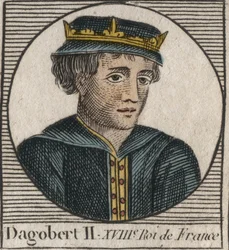 Porträt von Dagobert II., König der Franken von 711 bis 716 - Gravur aus „Instruction sur l