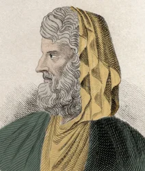 Porträt von Denys dem Überläufer (ca. 330 v. Chr. - ca. 250 v. Chr.), ein griechischer stoischer Philosoph. Gravur des 19. Jahrhunderts