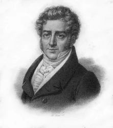 Porträt von François Adrien Boieldieu (1775-1834), französischer Komponist, Radierung des 19. Jahrhunderts
