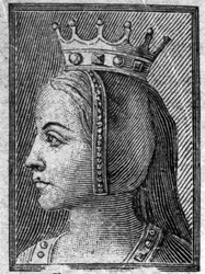 Porträt von Gerberge von Sachsen (ca. 913-968 oder 969), Königin von Frankreich, Ehefrau von Ludwig IV. von Übersee