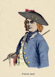 Porträt von Hannah Snell (1723-1792), weibliche Soldatin, die sich als Mann ausgab, um Soldat zu werden.