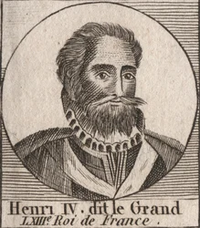Porträt von Heinrich IV. (1553-1610) König von Frankreich - Porträt von Heinrich IV. (1553-1610) König von Frankreich - Gravur aus „Instruction sur l