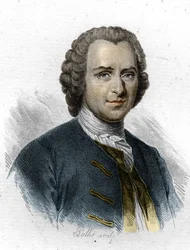 Porträt von Jean Jacques Rousseau, Kupferstich des 19. Jahrhunderts